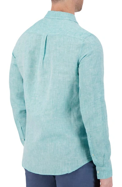 Shop Report Collection Stretch Linen Dress Shirt In Seafoam