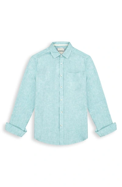 Shop Report Collection Stretch Linen Dress Shirt In Seafoam