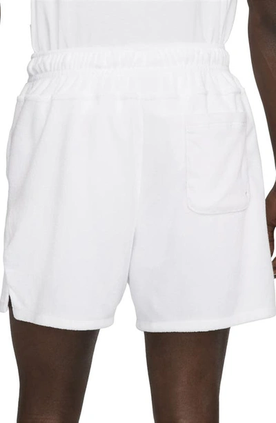 Shop Nike Club Terry Flow Shorts In White/ Black