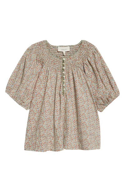 The Great The Honey Top In Cream Mini Wild Flower Print