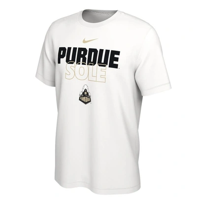 Shop Nike White Purdue Boilermakers 2023 On Court Bench T-shirt