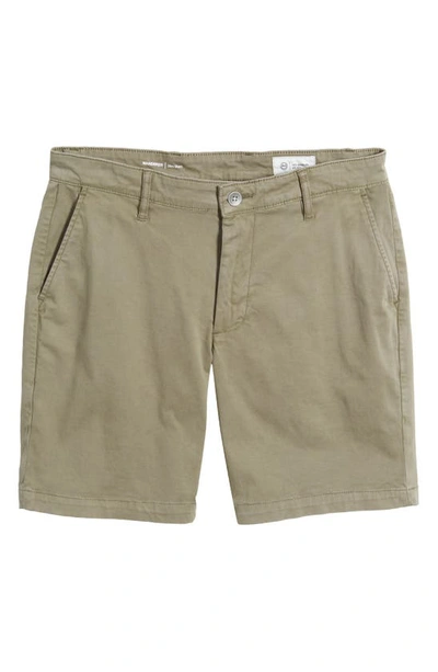 Shop Ag Wanderer Brushed Cotton Twill Chino Shorts In Sulfur Dried Rosemary