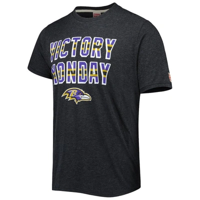 Shop Homage Charcoal Baltimore Ravens Victory Monday Tri-blend T-shirt
