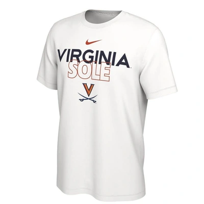 Shop Nike White Virginia Cavaliers On Court Bench T-shirt