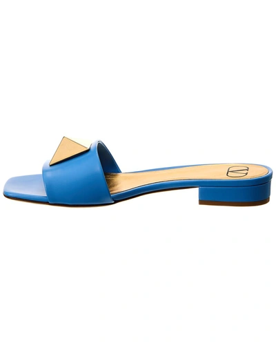 Shop Valentino Maxi Stud Leather Sandal In Blue