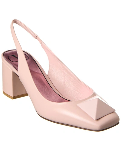 Shop Valentino One Stud 60 Leather Slingback Pump In Pink