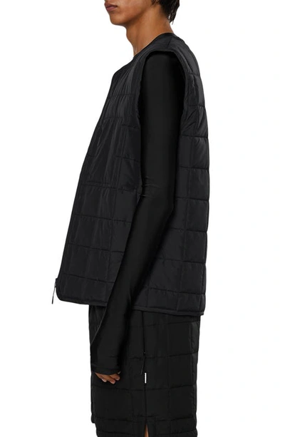 Shop Rains Quilted Water Resistant Liner Vest In Black