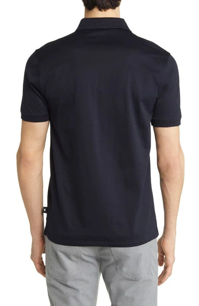 Shop Emporio Armani Solid Cotton Polo In Navy