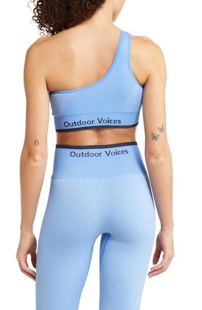 Shop Outdoor Voices Seamlessrib One-shoulder Bra In Nebula