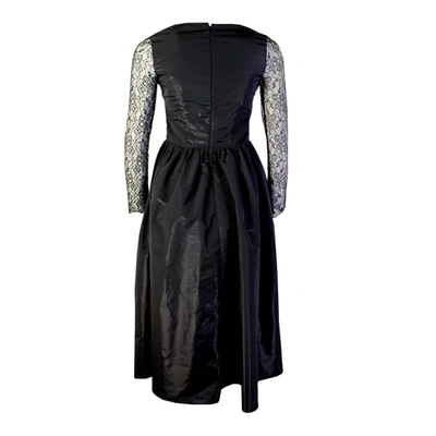 Shop Lardini Black Long Dress With Lace Women's Details