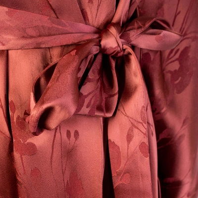 Shop Lardini Red Allover Printed Robe Trench Women's Coat