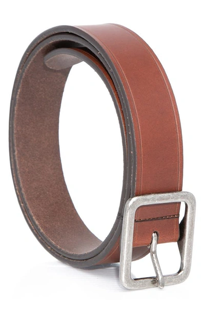 Shop Joe's 35mm Center Buckle Leather Belt In Cognac