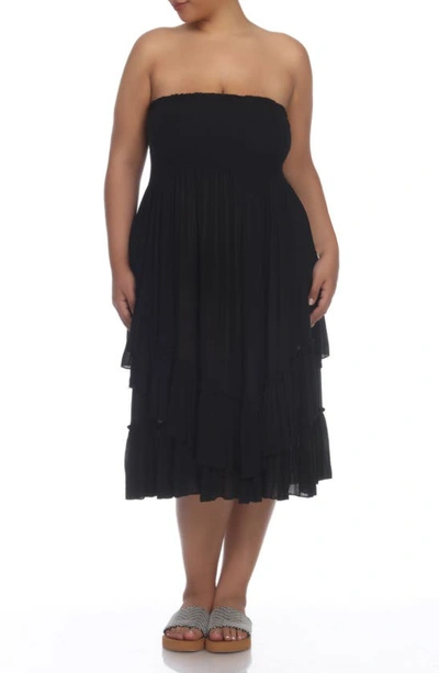Shop Boho Me Smocked Bandeau Convertible Dress & Skirt In Black
