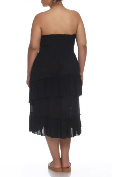 Shop Boho Me Smocked Bandeau Convertible Dress & Skirt In Black