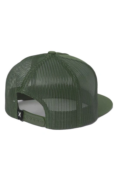 Shop Hurley Icon Solid Flat Trucker Baseball Cap In Olive