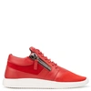 Giuseppe Zanotti 20mm Leather & Suede Sneakers, Red In Red