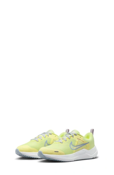 Shop Nike Kids' Downshifter 12 Sneaker In Citron/ Grey/ Fuchsia/ Blue