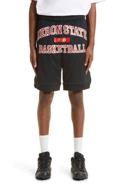 Shop Heron Preston Heron State Mesh Basketball Shorts In Black Red