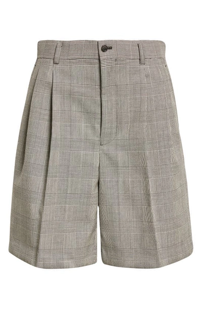 Shop Noir Kei Ninomiya Check Wool Tweed Shorts In Glencheck