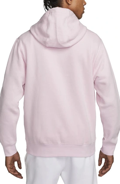 Shop Nike Club+ Cotton Blend Hoodie In Pink Foam/ White