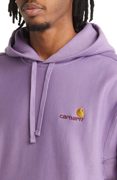 Shop Carhartt Logo Hoodie In Violanda