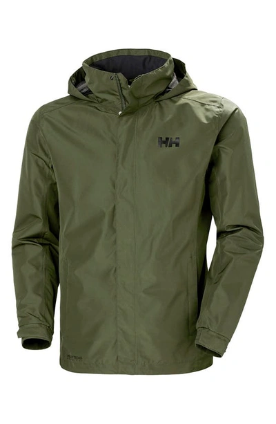 Helly Hansen Dubliner Water & Wind Proof Hooded Jacket In Utility Green