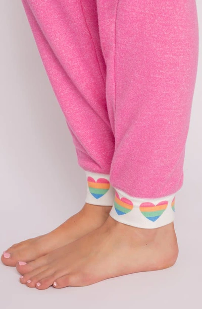 Pj Salvage Fresh & Fruity Banded Hem Pants In Hot Pink
