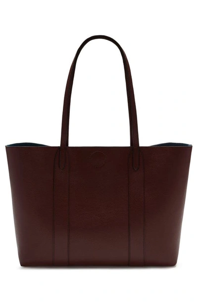 Shop Mulberry Bayswater Leather Tote In Burgundy-oxford Blue
