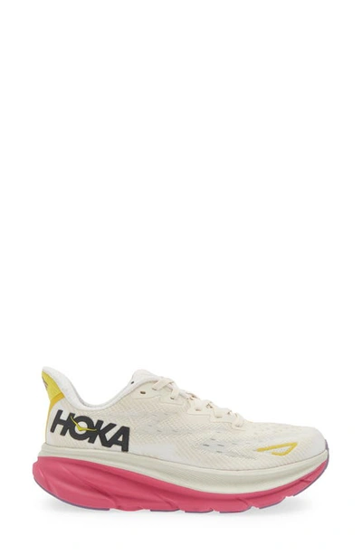 Shop Hoka Clifton 9 Running Shoe In Eggnog / Blanc De Blanc