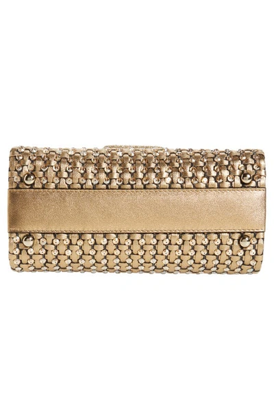 Valentino Mini Leather Vsling Top-handle Bag In Antique Brass/crystal Golden