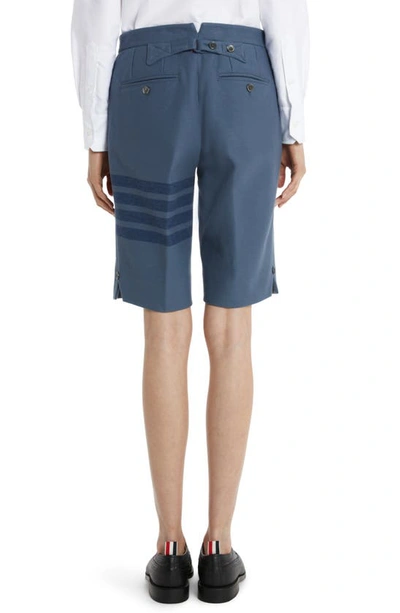 Shop Thom Browne 4-bar Double Face Shorts In Blue
