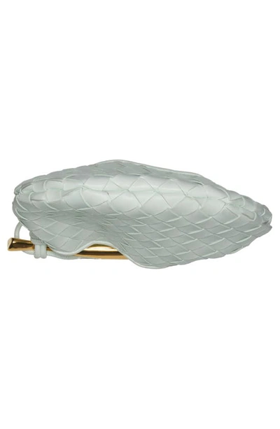 Bottega Veneta Small Sardine Leather Top Handle Bag In 9104 Chalk-m Brass