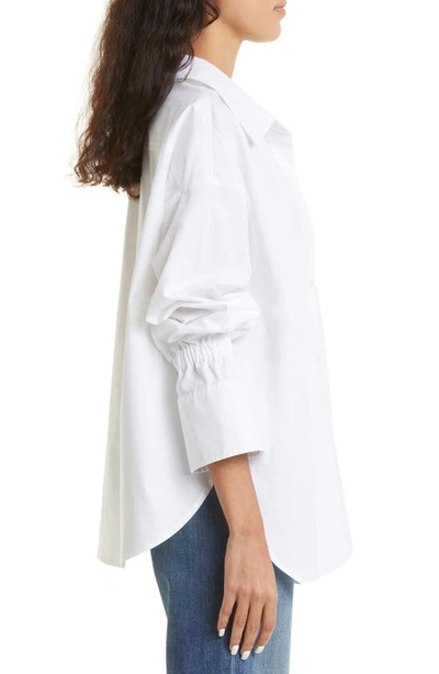 Shop A.l.c Monica Oversize Bell Sleeve Cotton Button-up Shirt In White