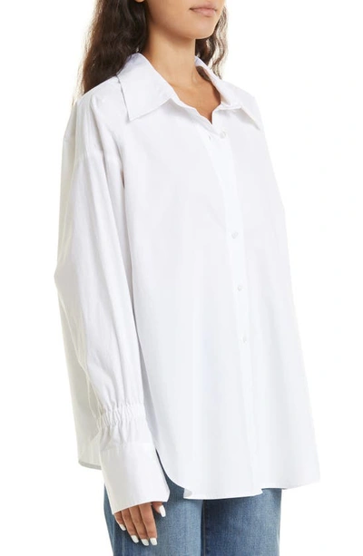 Shop A.l.c Monica Oversize Bell Sleeve Cotton Button-up Shirt In White