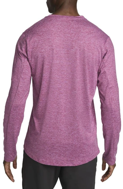 Shop Nike Element Dri-fit Long Sleeve Running T-shirt In Rosewood/ Rush Fuchsia