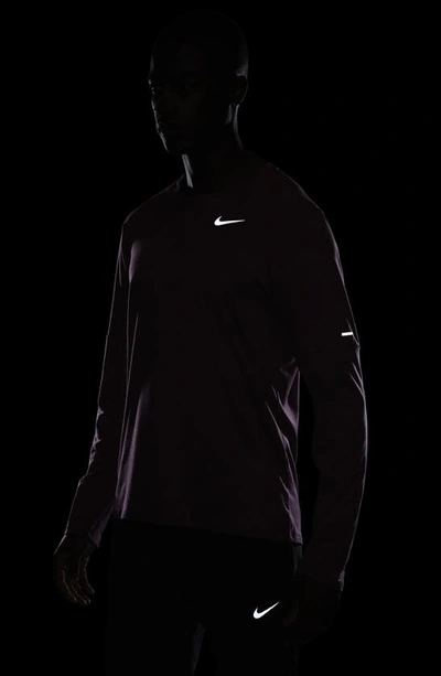 Shop Nike Element Dri-fit Long Sleeve Running T-shirt In Rosewood/ Rush Fuchsia