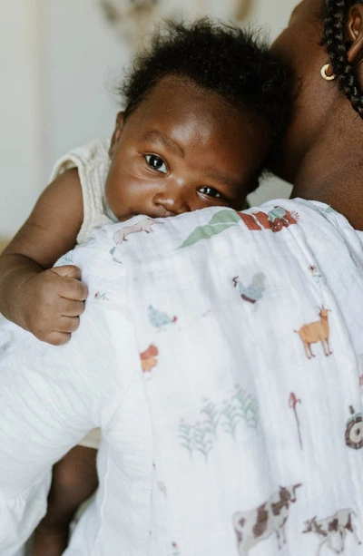 Little Unicorn 3-pack Muslin Swaddle Blanket In Farmyard