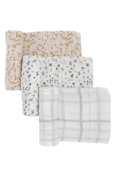 Little Unicorn 3-pack Muslin Swaddle Blanket In Garden Bees
