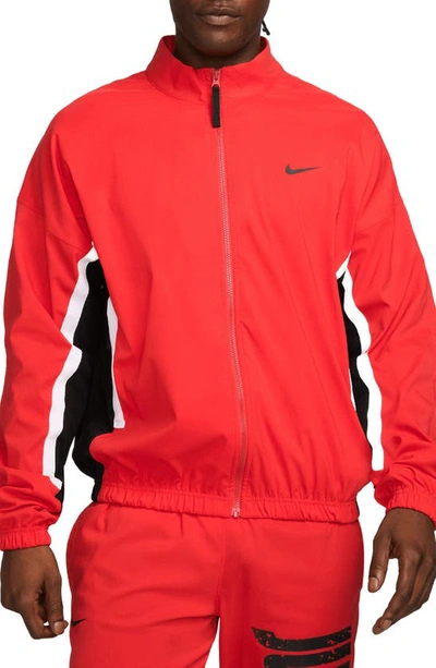 Shop Nike Dna Light Basketball Jacket In Red/black/white/black