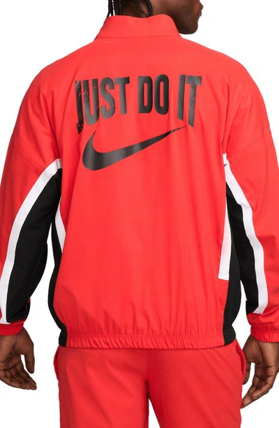 Shop Nike Dna Light Basketball Jacket In Red/black/white/black