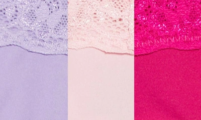 Shop Natori Bliss Perfection 3-pack Bikini Briefs In Pink/ Fuchsia/ Violet