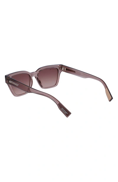 Shop Lacoste 53mm Rectangular Sunglasses In Transparent Grey