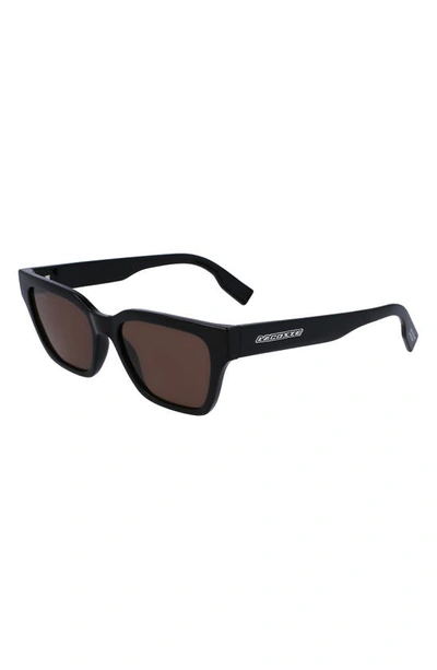 Shop Lacoste 53mm Rectangular Sunglasses In Black