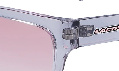 Shop Lacoste 53mm Rectangular Sunglasses In Light Grey