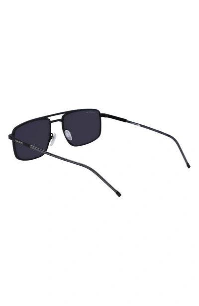 Shop Lacoste 56mm Rectangular Sunglasses In Matte Black