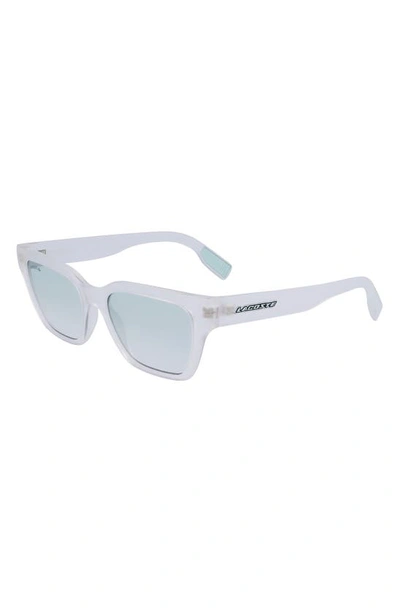 Shop Lacoste 53mm Rectangular Sunglasses In Matte Crystal