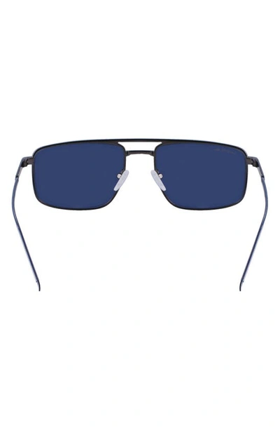 Shop Lacoste 56mm Rectangular Sunglasses In Matte Dark Grey