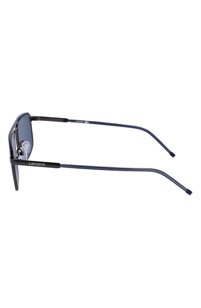 Shop Lacoste 56mm Rectangular Sunglasses In Matte Dark Grey