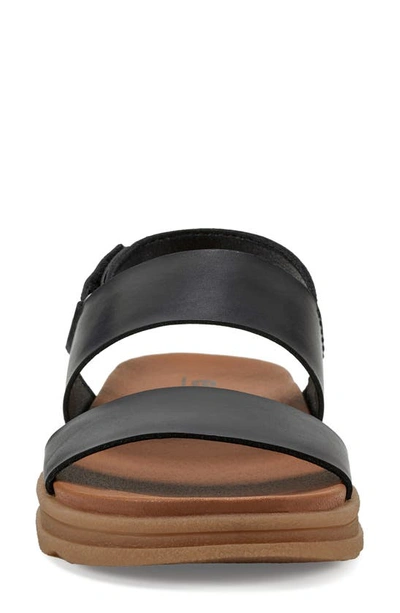 Earth Leah Womens Casual Leather Strappy Sandals In Black