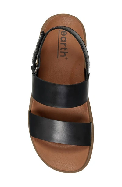 Earth Leah Womens Casual Leather Strappy Sandals In Black